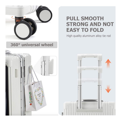 Multifunctional Travel Suitcase – 20" Spinner with Cup Holder & Built-In Charger