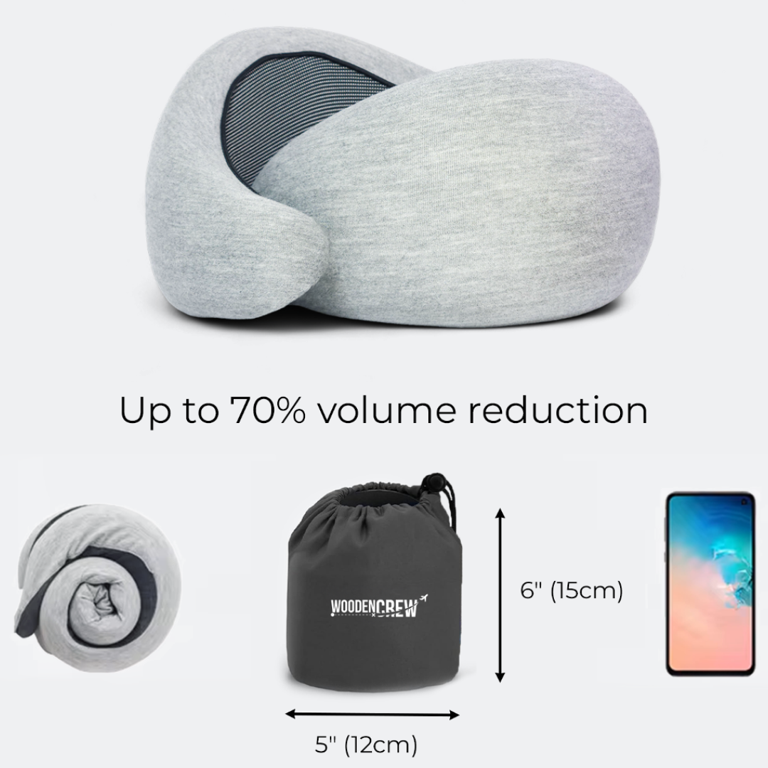 Ultimate Travel Pillow Kit – Memory Foam Neck Pillow with Eye Mask & Earplugs for Comfortable Travel