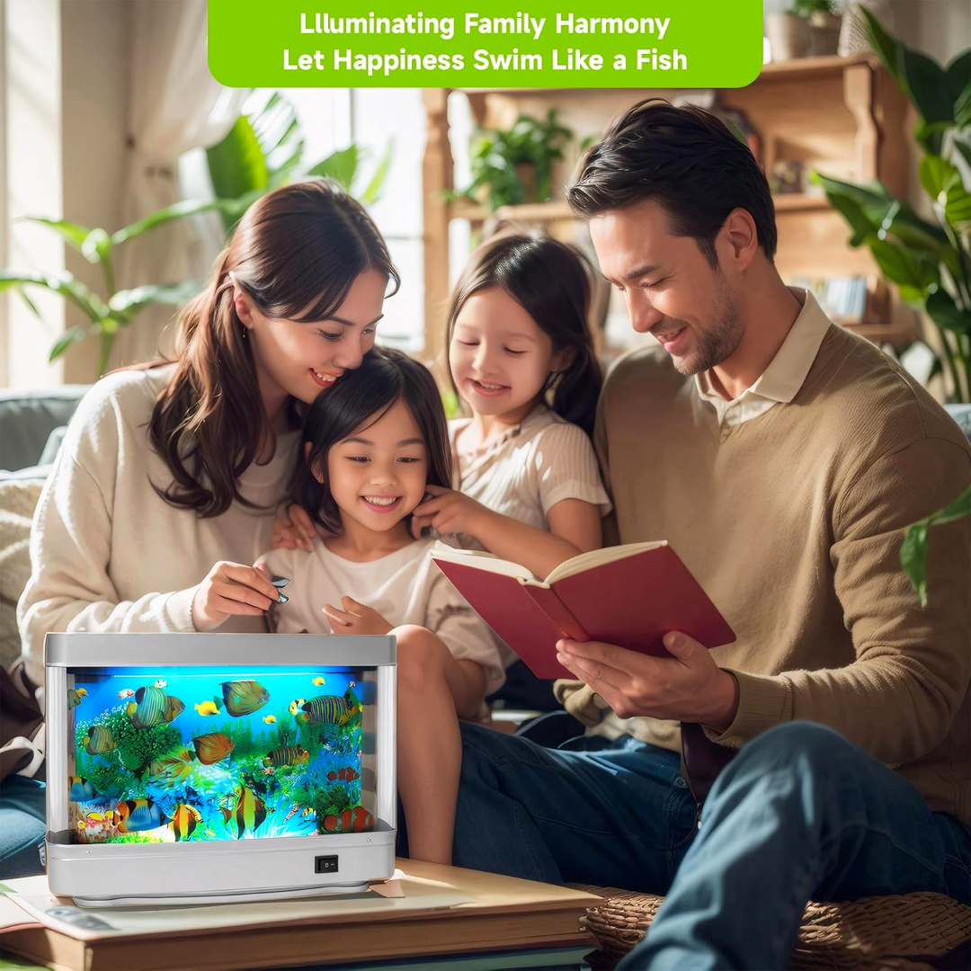 Mini Aquarium Night Light – Artificial Fish Tank Lamp for Nursery & Bedroom Décor